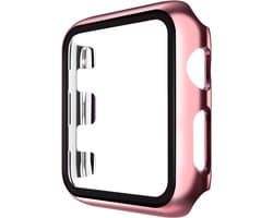 Hoesje geschikt voor Apple Watch 40MM - Bumper hoesje - Screenprotector - TPU - Roze