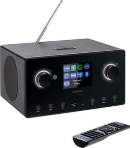 MEDION P85444 2.1 Internetradio met Subwoofer (DAB+, UKW Radio, Spotify Connect, WLAN, Bluetooth, Streaming, Equalizer, kleurendisplay, USB, AUX, wekker, sluimerfunctie, slaaptimer) zwart — thumbnail 1
