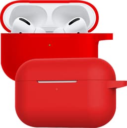 Case - Geschikt voor Apple AirPods Pro 2 - Siliconen Hoes met Clip - Silicone Hoesje Cover - Rood — thumbnail 1