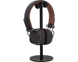 QUVIO Koptelefoonhouder - Headset Stand - Koptelefoon standaard - Koptelefoon houder - Hoofdtelefoon houder - Hoofdtelefoonhouder - Zwart - Metaal - 10 x 10 x 23,5 cm (lxbxh)