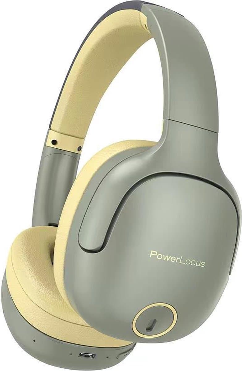 PowerLocus P7 Draadloze Over-Ear Koptelefoon - Bluetooth Headphone - Microfoon, Bass Mode, incl. Hoesje - Asfaltgrijs — afbeelding 1