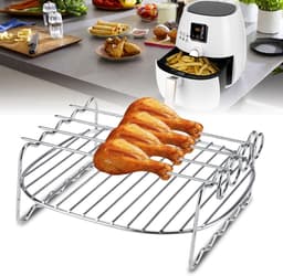 BBQ Kookrek - Dubbele Laag Rvs Spiezen - Griddle Vervangingsaccessoires voor Airfryer HD9225 9920 9231 9233 9904 — thumbnail 4
