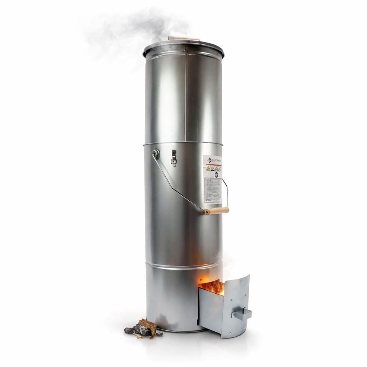 Eurocatch Telescopische Rookoven Rond 101 cm - Verzinkt Metalen Rookton - Rookkast voor Buiten met Thermometer en 10 Rookhaken - Smoker voor Vis, Vlees en BBQ Roken — afbeelding 1