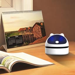 Stofzuiger - Schattig robotontwerp - Tafelmodel stofzuiger - Draadloos en USB-oplaadbaar - Compact en lichtgewicht (Blauw) — thumbnail 3