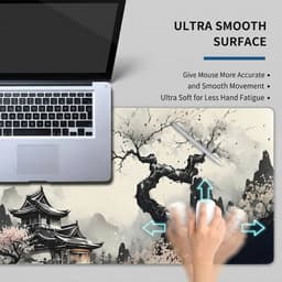 Zen Design XXL Muismat 80x30 – Japans Landschap – Anti-slip – Bureau Onderlegger — thumbnail 3