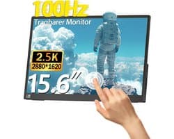 15.6 Inch 2.5K Touchscreen Monitor - 100Hz IPS Portable Beeldscherm voor Laptop, PC & Smartphone