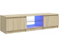 Stijlvolle TV Meubel met LED Verlichting 140 cm Breed voor Moderne Woonkamer