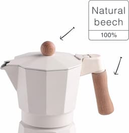 Koffiezetapparaat - Espresso Maker - Italiaanse Koffie - Geschikt Inductie - 6 Kopjes - Wit — thumbnail 4