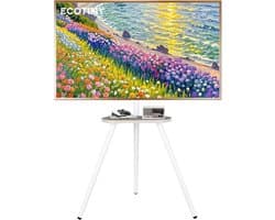 Verstelbare TV Standaard - Televisie Meubel - Vloer Plaatsing - In Hoogte Verstelbaar - 43-65 Inch - Wit