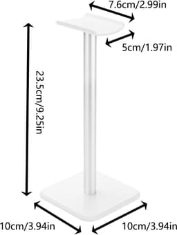 Universele Hoofdtelefoon Standaard - Oog voor Gaming Headsets en Meer - Zilver Wit — thumbnail 2