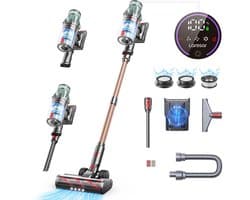 Mosh Stories Draadloze Steelstofzuiger – 600W – Zakloos - HEPA Filter – 60 Min Accu – Turbo Borstel – Snoerloos - Met Opzetstukken