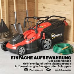 Elektrische Grasmaaier - 800 W - 40 cm maaibreedte - 45 liter Opvangbak - 7 Instelbare Maaihoogtes (25–75 mm) – Accu-indicator - Overbelastingsbeveiliging - Tuingereedschap voor Gazon - Rood + Zwart — thumbnail 4
