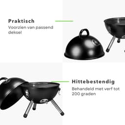 Cheqo® Kogelbarbecue - Houtskoolbarbecue - Houtskool Bbq - Kogel Bbq - Kolenbarbecue - Kogelgrill - Ronde Barbecue - Ronde Bbq - Barbecue Met Deksel - Houtskoolgrill - Draagbare Houtskool Bbq - Draagbare Barbecue — thumbnail 4
