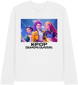 Kpop Demon Hunters Heroic Huntrix Huntrx Unisex T-shirt met lange mouwen - Wit - XL — thumbnail 1