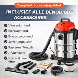 Industriële Nat- en Droogzuiger 3-in-1 – 15 Liter – 1200W – Met Blaasfunctie – Waterdichte Bouwstofzuiger — thumbnail 6