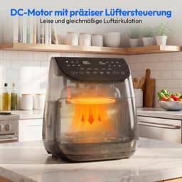 MEDION X20 XL Heteluchtfriteuse (6,6 L, 5 vleesprogramma’s met kerntemperatuursonde, stille DC-motor 1.700 W, 10 programma’s, PFAS-vrij, ILAG coating) — thumbnail 9