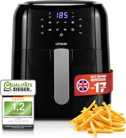 Heteluchtfriteuse - Airfryer - Snel en gezond koken - 55L capaciteit timer warmhoudfunctie - 33x27x33 cm - Zwart — thumbnail 1
