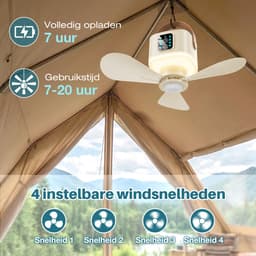 Rosnek 3-in-1 Oplaadbare Campingventilator met Verlichting - 7200mAh Ventilator Lamp met Statief & Muggenverdelger - Draagbare Tafelventilator - Tent - Outdoor — thumbnail 4
