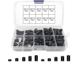 Spacer Washer Kit - Isolatie Ondersteuning - 3D Printer Montage - Niet-schroefdraad Kolom - M3 M4 Schroeven - Zwart