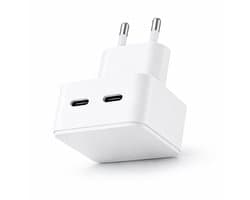 Adapie 35W USB-C Oplader – Dubbele USB-C Poort – Compacte Snellader – Wit