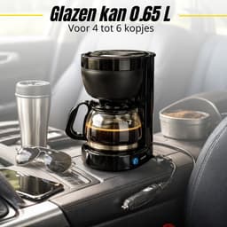 Dunlop Koffiezetapparaat 12 Volt - Koffiemachine voor Auto Accessories met Filter - Koffiezetapparaat Filterkoffie met Glazen Kan 0.65 L - Koffiemaker voor Camper — thumbnail 4