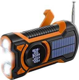 Just in Case noodradio Solar met Powerbank 5000 mAh – Opwindbaar & Zonne-energie – AM/FM Radio, Zaklamp & SOS – Voor Noodsituatie en Stroomuitval — thumbnail 1