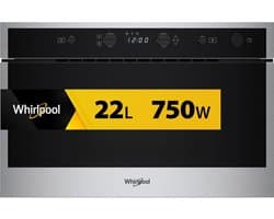 Whirlpool WMN461BX Zwart, Roestvrijstaal Solo-magnetron Ingebouwd 22 l 750 W
