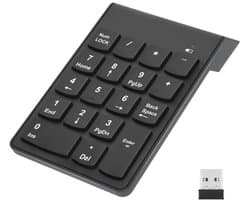 Numeriek Toetsenbord Draadloos - Numpad - 18 Toetsen - USB Ontvanger - Voor Laptop & PC - Zwart - Draagbaar - Boekhouden & Excel - Plug & Play