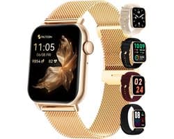 Siltcon® Seréa Smartwatch Dames - Horloge Dames - Stappenteller Horloge Dames - Hartslagmeter - Slaapmonitor - Saturatiemeter - Geschikt voor iOS/Android - AMOLED - RVS - Elke pols - Incl. 5 Bandjes