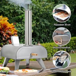 MIRA® Pizza oven Buiten - Pizza oven Buiten - Pizza oven Buiten Gas - Zilver - 55cm x 37cm x 74cm — thumbnail 2