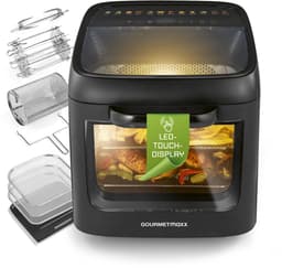 GOURMETmaxx heteluchtoven met panoramadak en voorruit 12,5 l | Heteluchtfriteuse met 9 functies | Airfryer, friteuse en minibakoven in één | voor max. 8 personen | Heteluchtfriteuse met kleurpictogrammen — thumbnail 1