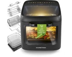 GOURMETmaxx heteluchtoven met panoramadak en voorruit 12,5 l | Heteluchtfriteuse met 9 functies | Airfryer, friteuse en minibakoven in één | voor max. 8 personen | Heteluchtfriteuse met kleurpictogrammen