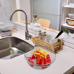 Airfryer Mand - Heteluchtfriteuse Accessoire - Gezond Koken - 360 Graden Verwarming - 21cm Diameter - Zilver — thumbnail 3