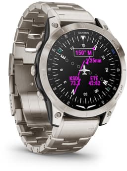 Garmin - 010-02582-51 - D2™ Mach 1 - Smartwatch met geventileerde titanium band en extra zwarte siliconen band — thumbnail 10
