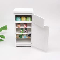 Witte Minikoelkast Model - Keukensteun Meubel - Fotografie Rekwisiet - Stijlvol Compact Ontwerp - 13 x 6.2 x 5.4 cm — thumbnail 1