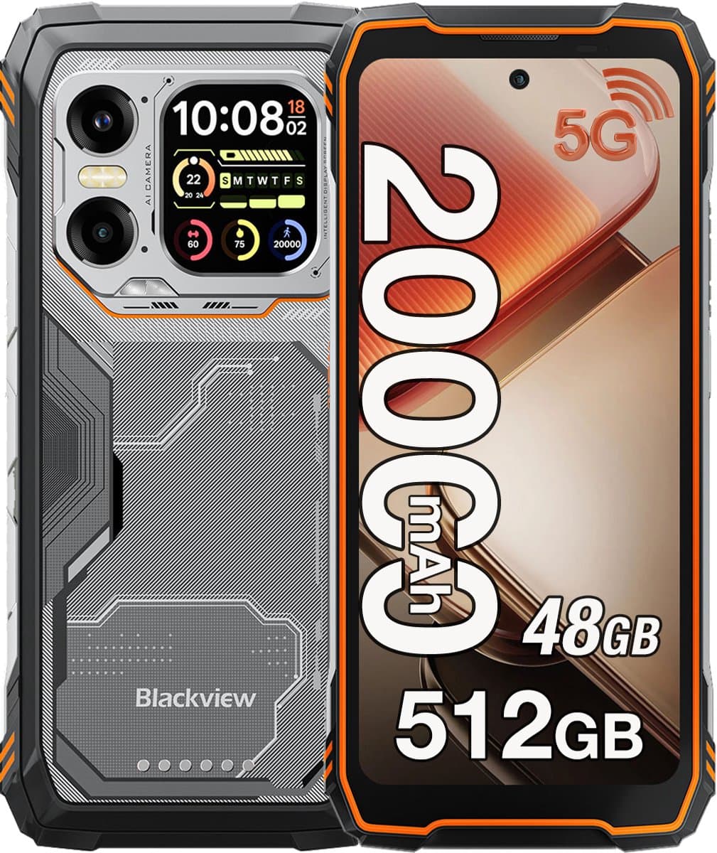 Blackview XPLORE 1 Robuuste Smartphone 5G - 48GB RAM - 512GB ROM - 20000mAh - 6.78 inch Robuuste Telefoon - Android 15 - 64MP+50MP Camera - IP68/IP69K - NFC - OTG - GPS - Oranje — afbeelding 1