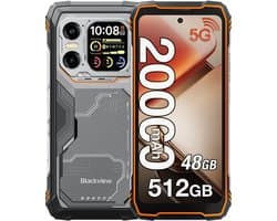 Blackview XPLORE 1 Robuuste Smartphone 5G - 48GB RAM - 512GB ROM - 20000mAh - 6.78 inch Robuuste Telefoon - Android 15 - 64MP+50MP Camera - IP68/IP69K - NFC - OTG - GPS - Oranje