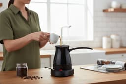 Rosberg - Turkse Koffiezetapparaat - Elektrische Koffiemachine - Cezve - 500 ML - 600W - RVS - Zwart — thumbnail 5