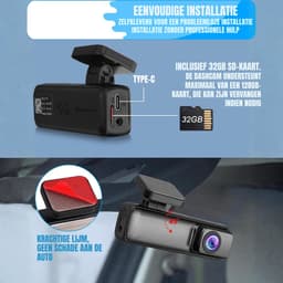 Core® Dashcam voor Auto Voor en Achter - Dashcam - Zwart - 13cm x 6cm x 13cm — thumbnail 2