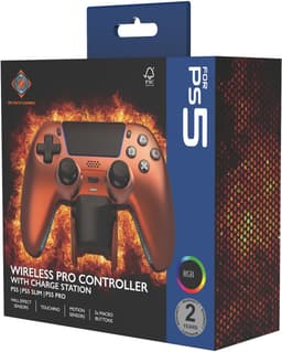 Deltaco Gaming Draadloze Pro Controller + Oplaadstation - Hall-Effect - Oranje/Koper - PS5/PC/Mobile — thumbnail 5