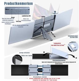 DYNA®Professionele Portable Monitor Pro 2024 - Full HD - 13” / 17.4” Tri-Screen - Laptop Scherm Uitbreider - Zilver- ‎35cm x 21cm x 3cm — thumbnail 2