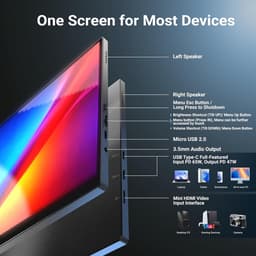 MINIX SF10T 10.5” Portable Monitor - Touchscreen - IPS Beeldscherm - 178° Kijkhoek - Inclusief Beschermhoes - Full HD - Voor Mac PC Xbox PS4/5 Switch - Zwart — thumbnail 3