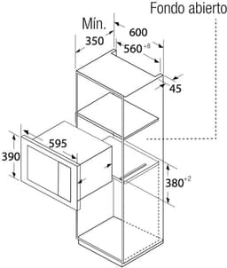 Inbouw magnetron met grill, 20 liter, 800W en 9 standen — thumbnail 2