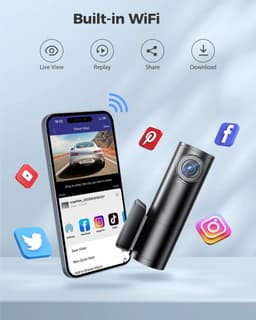Dash Cam 1296P Camera met WiFi WDR Auto DVR 150 ° FOV App Controle Dash Camera Recorder Spraakbesturing 24H Parkeermodus — thumbnail 4