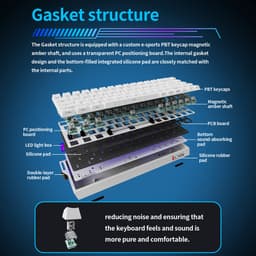 Mide68 - 65% Bedraad Gaming Toetsenbord - RGB Verlicht toetsenbord - Hall Effect Rapid Trigger Mechanisch Toetsenborden - Hot Swap - 8K Hz - 0.01mmRT - 0.125ms - Zij Bedrukte toetsen - 68 Keys -Beste prijs-kwaliteitverhouding - Edele zwarte — thumbnail 14