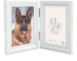 Grote Pootafdruk Frame voor Hond of Kat - Zachte Klei Kit en Houten Wit Foto Frame