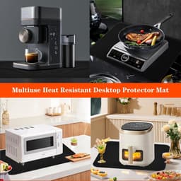 Hittebestendige mat voor luchtfriteuse, 60 x 40 cm, werkbladbescherming, vuurvaste waterdichte antislipmat voor koffiezetapparaat, magnetron — thumbnail 4