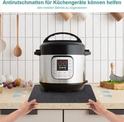 2 stuks vuurvaste onderlegger, hittebeschermingsmat, hittebeschermingsmat, brandwerende deken voor koffiezetapparaten, magnetrons, broodrooster, luchtfriteuse (30 x 45 cm, zwart) — thumbnail 7