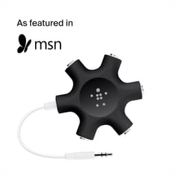 5-Weg Audio Splitter - 3.5 mm Jack Hoofdtelefoon Verdeler Zwart — thumbnail 3