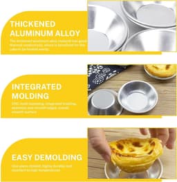 12 Stuks Herbruikbare Aluminium Taartvormen Ronde Mini Vormpjes Voor Jamtaarten En Bakken Geschikt Voor Oven En Airfryer — thumbnail 5